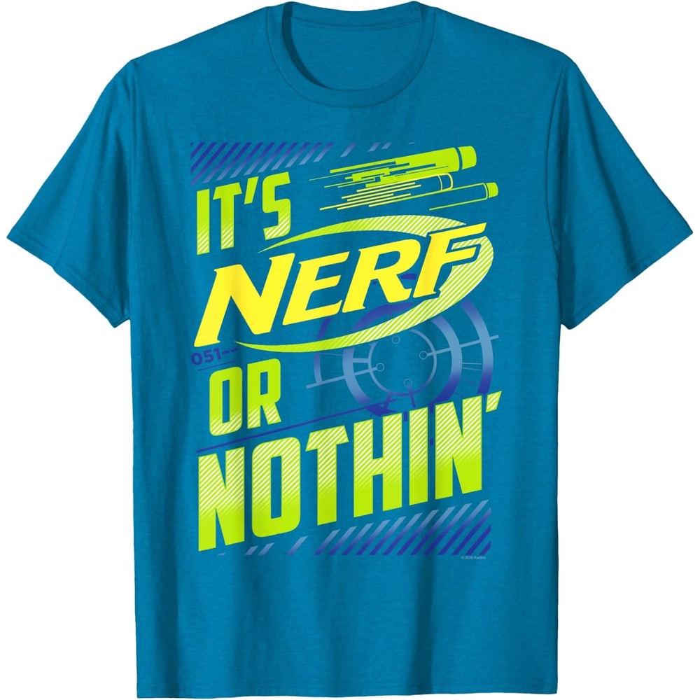 image:imageNerf Its Nerf Or Nothin Retro Bold Logo TShirt SmallSapphire Blue