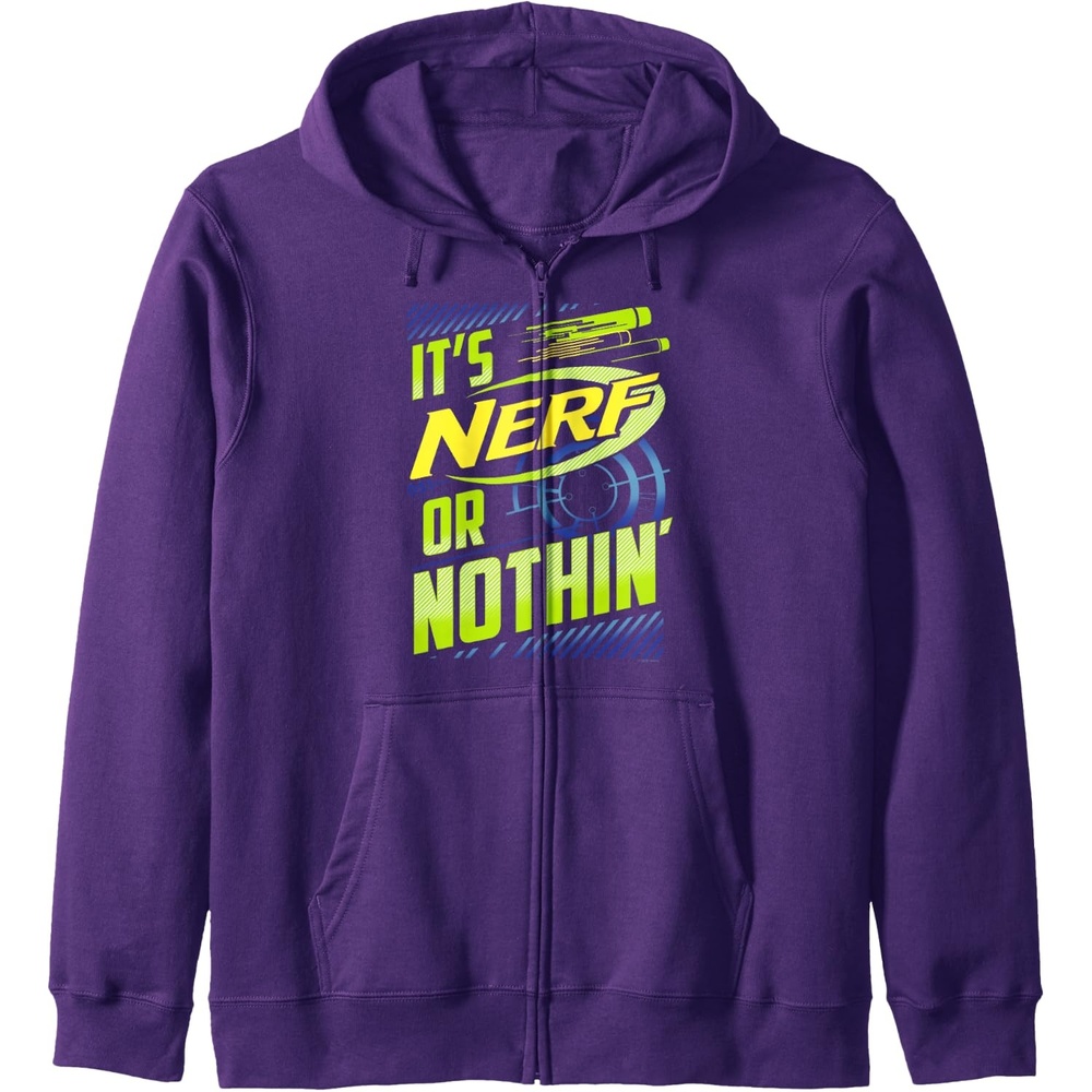image:imageNerf Its Nerf Or Nothin Retro Bold Logo Zip HoodiePurple