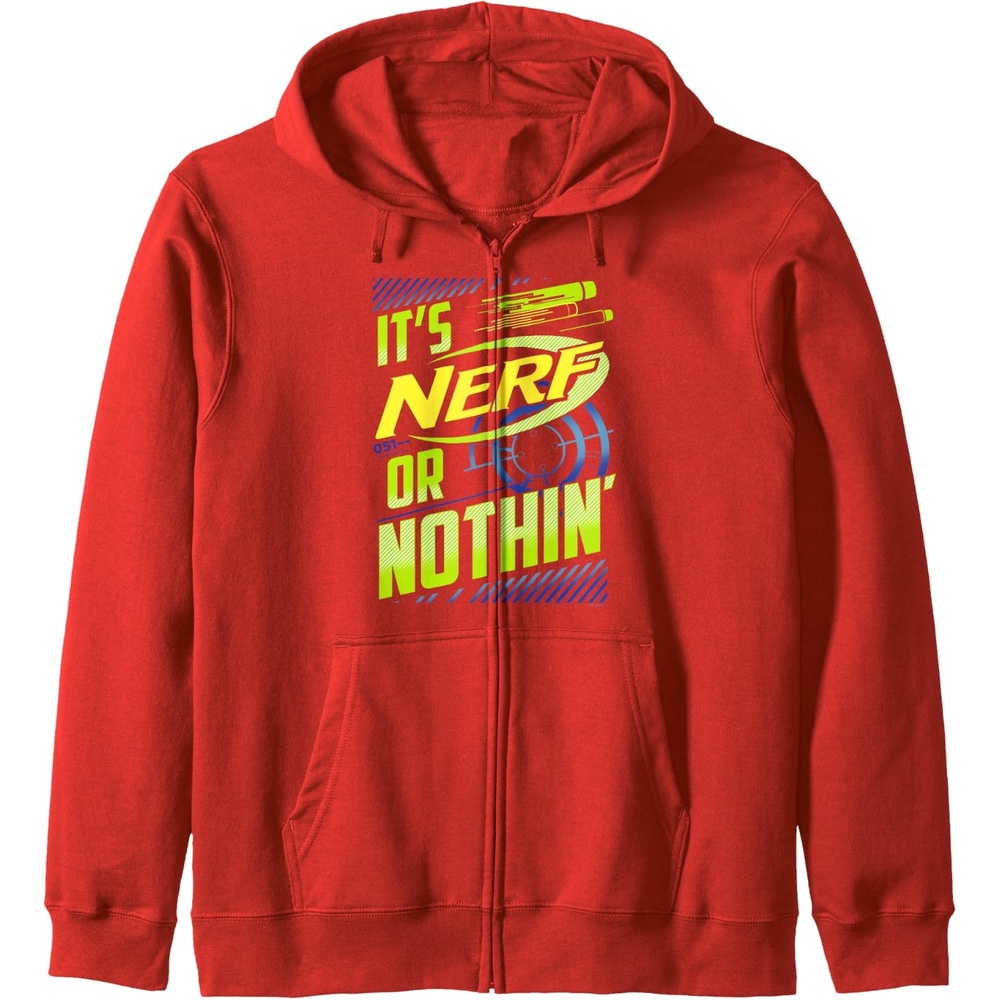 image:imageNerf Its Nerf Or Nothin Retro Bold Logo Zip HoodieRed