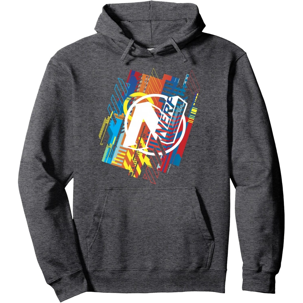 image:imageNerf N Glitched Logo Pullover HoodieDark Heather Grey
