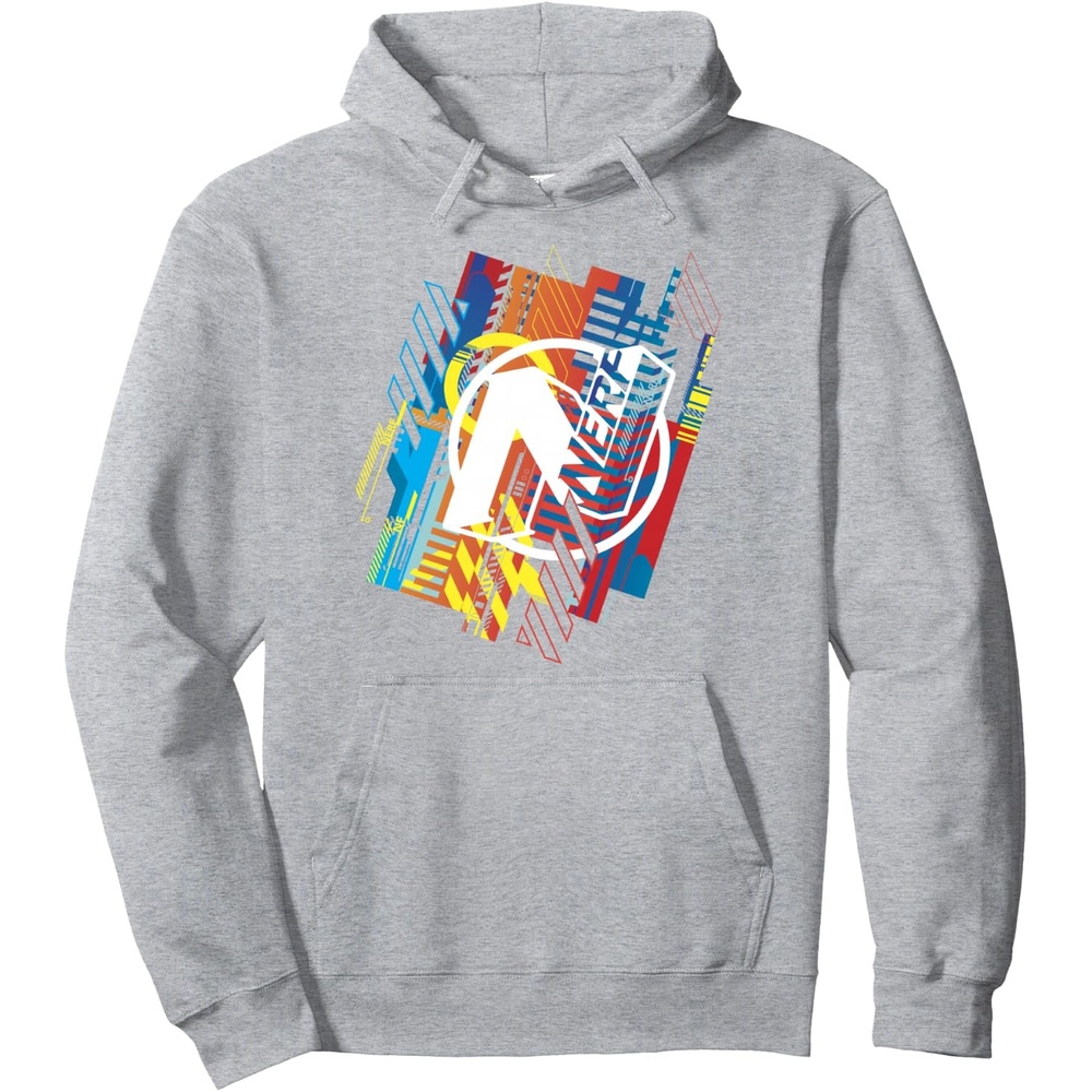image:imageNerf N Glitched Logo Pullover HoodieHeather Grey