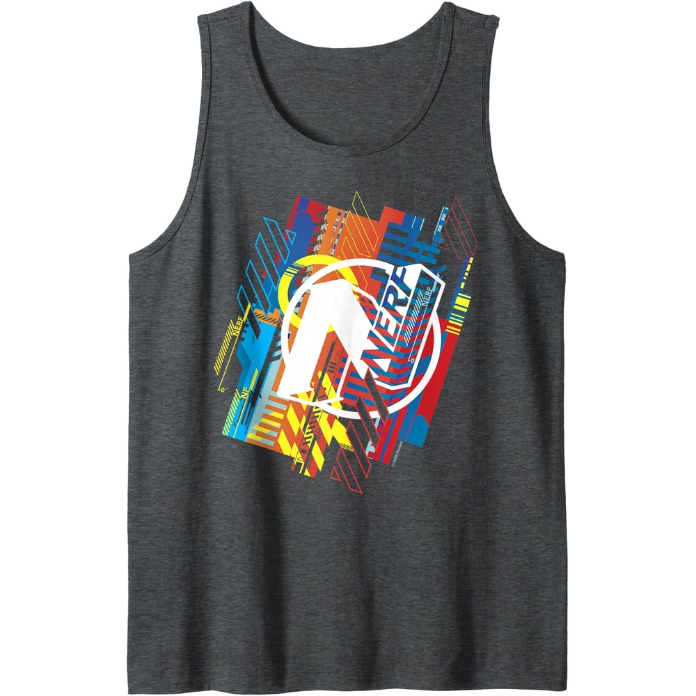 image:imageNerf N Glitched Logo Tank TopDark Heather Grey
