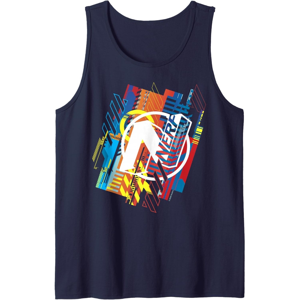 image:imageNerf N Logo Glitched Tank TopNavy Blue