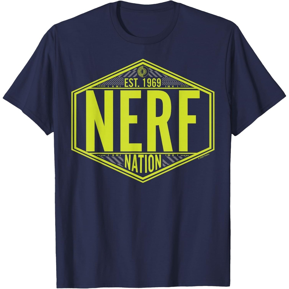 image:imageNerf Nation Est 1969 Neon Badge Logo TShirtNavy Blue