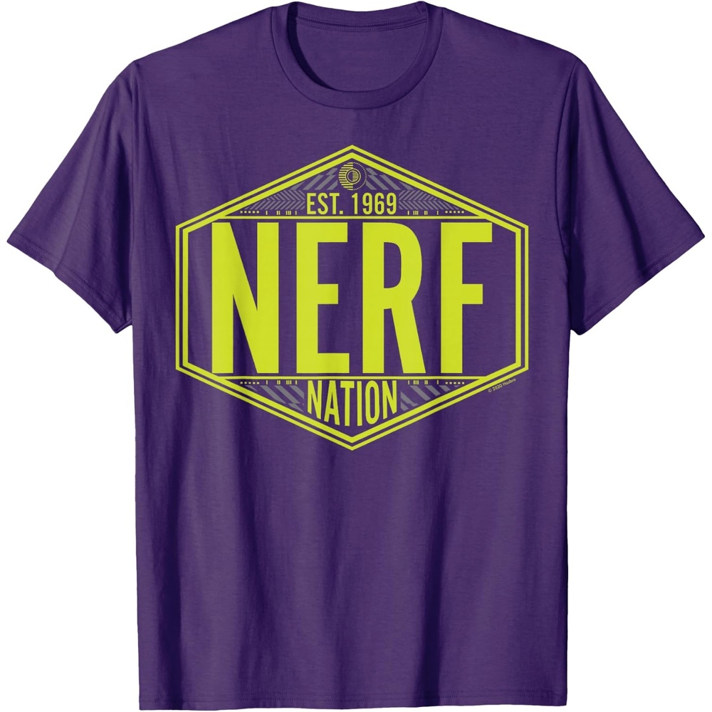 image:imageNerf Nation Est 1969 Neon Badge Logo TShirtPurple