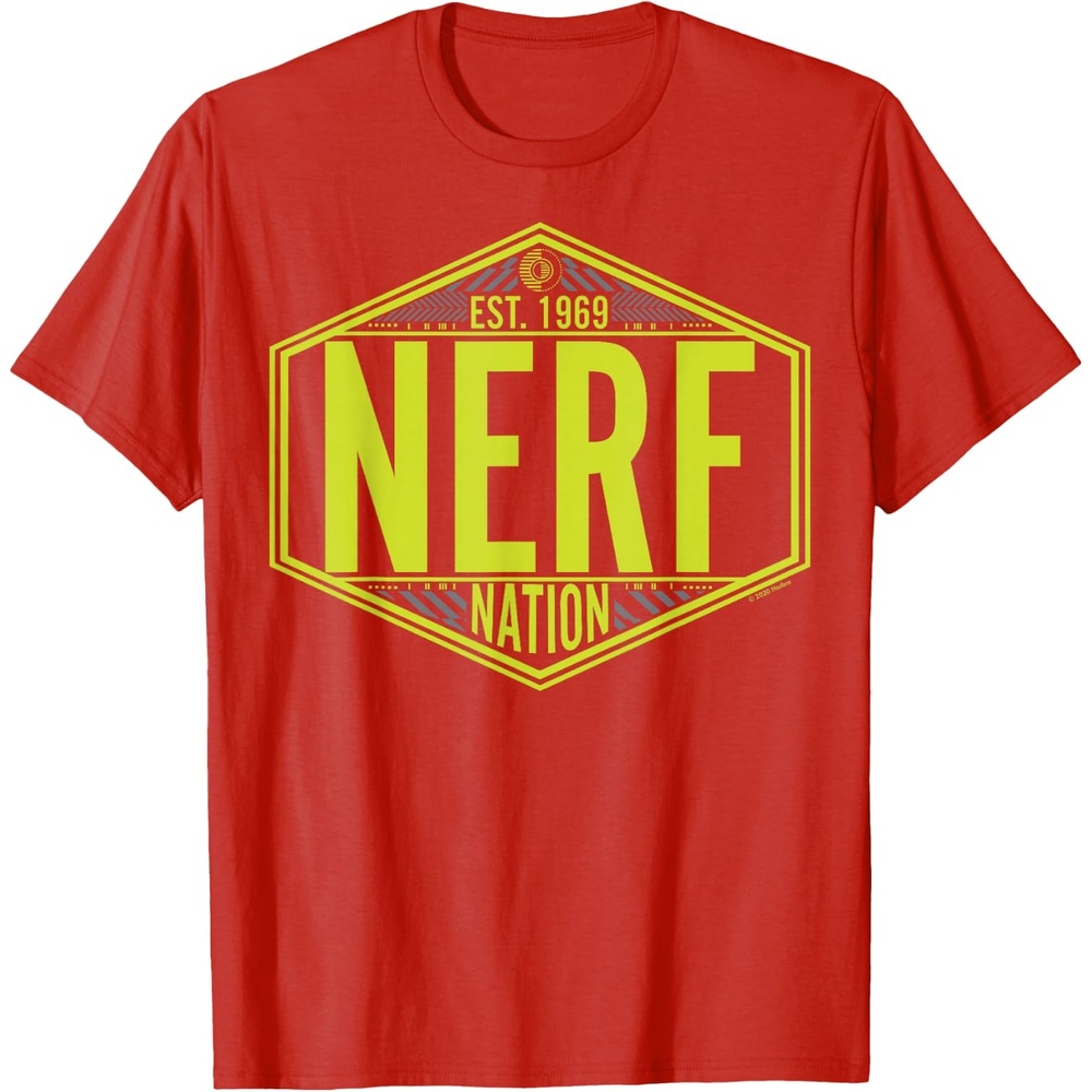 image:imageNerf Nation Est 1969 Neon Badge Logo TShirtRed