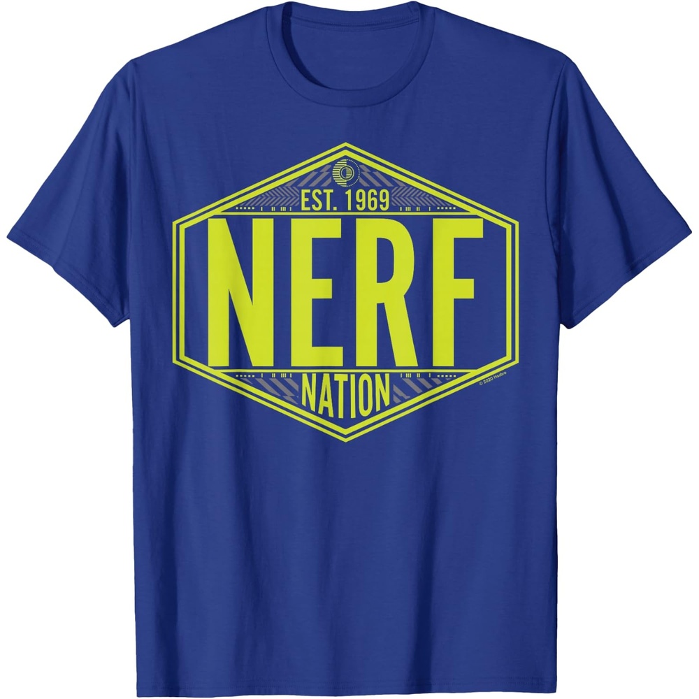 image:imageNerf Nation Est 1969 Neon Badge Logo TShirtRoyal Blue