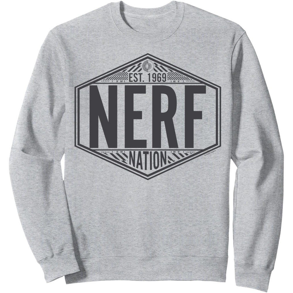 image:imageNerf Nation Est 1969 Neon Badge Logo V2 SweatshirtHeather Grey