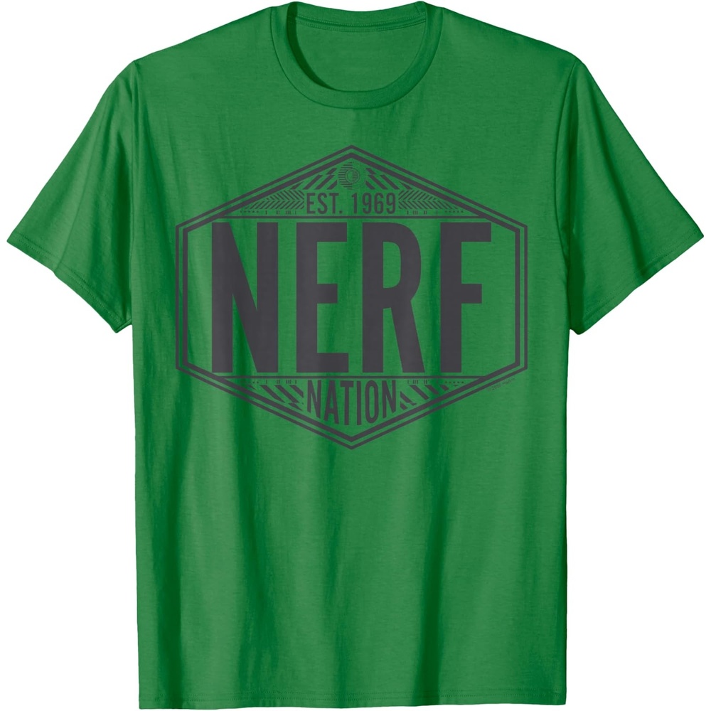image:imageNerf Nation Est 1969 Neon Badge Logo V2 TShirtKelly Green