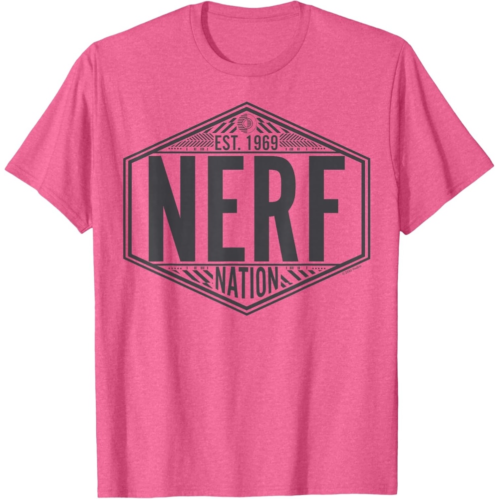 image:imageNerf Nation Est 1969 Neon Badge Logo V2 TShirtPink Heather