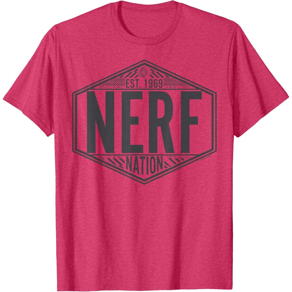 image:imageNerf Nation Est 1969 Neon Badge Logo V2 TShirtRed Heather