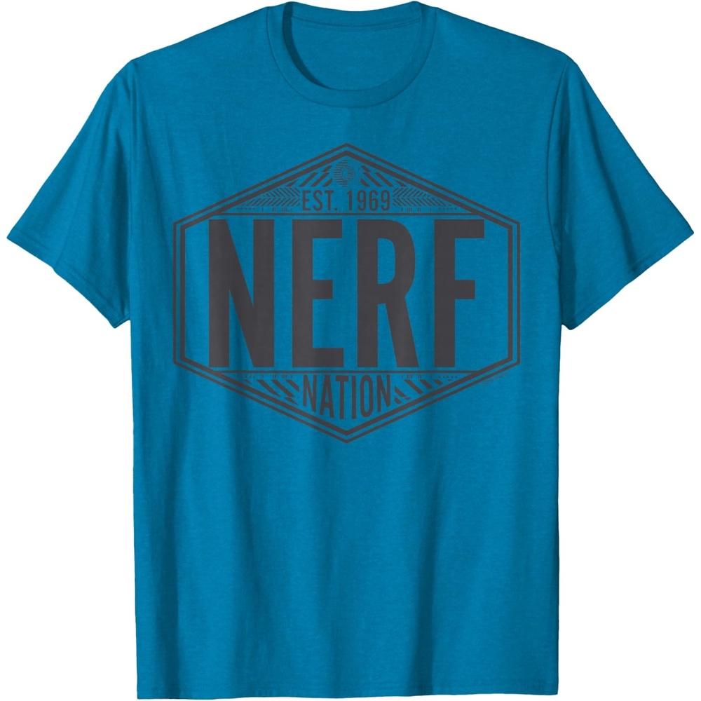 image:imageNerf Nation Est 1969 Neon Badge Logo V2 TShirtSapphire Blue