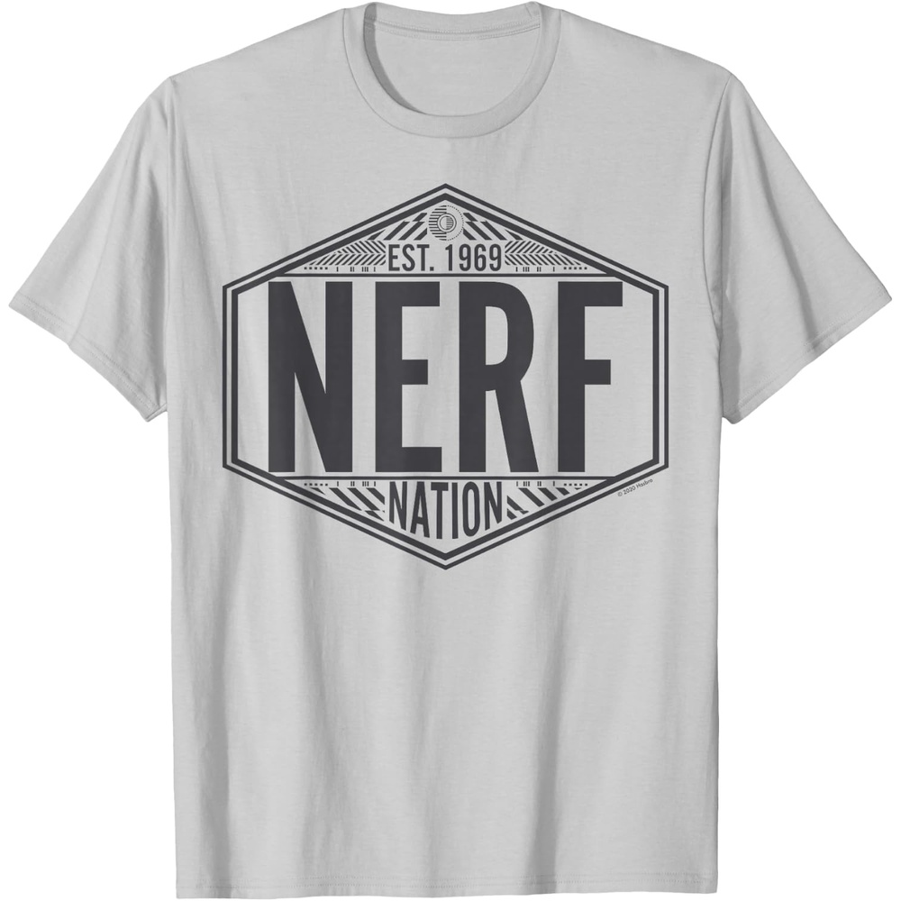 image:imageNerf Nation Est 1969 Neon Badge Logo V2 TShirtSilver Grey
