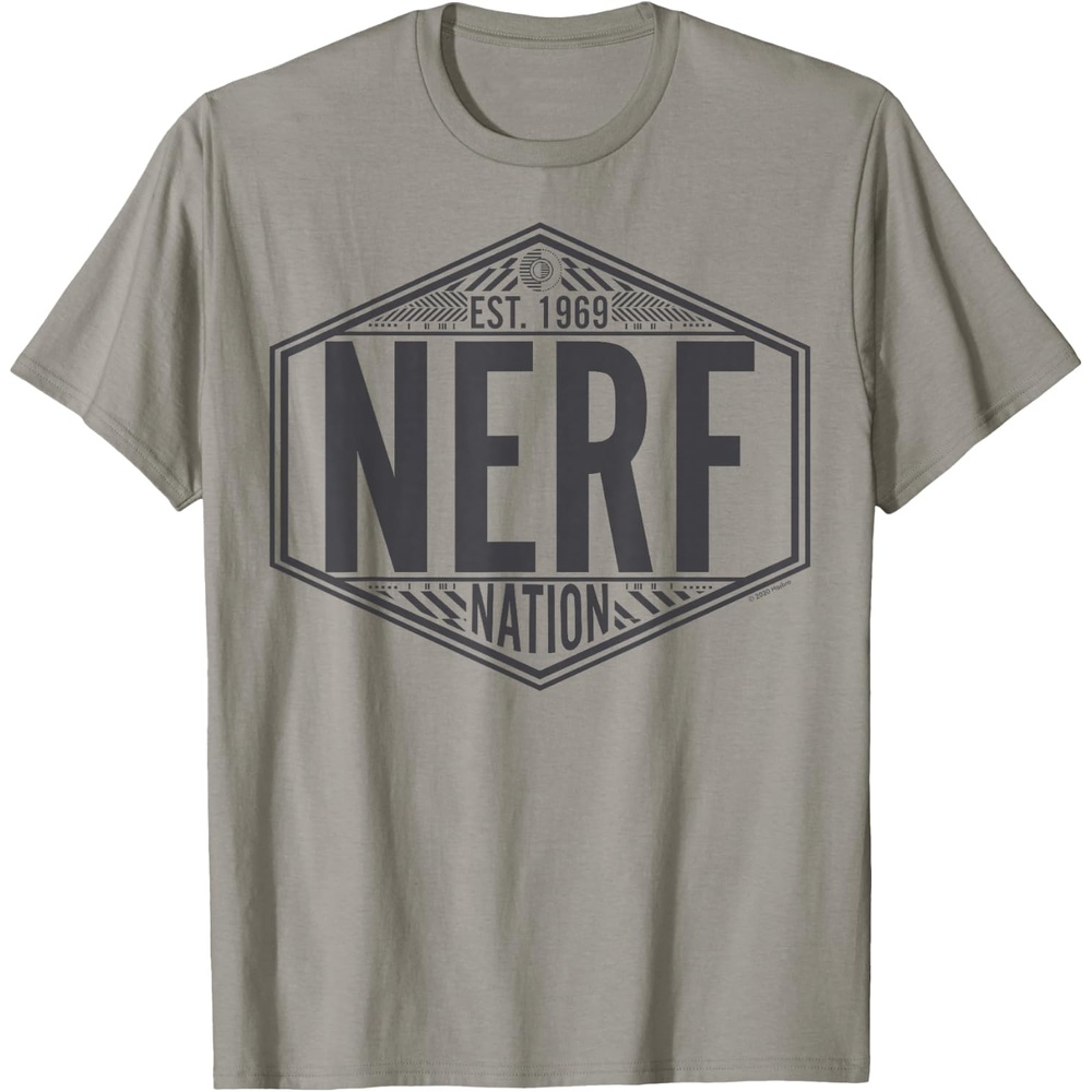image:imageNerf Nation Est 1969 Neon Badge Logo V2 TShirtSlate Grey