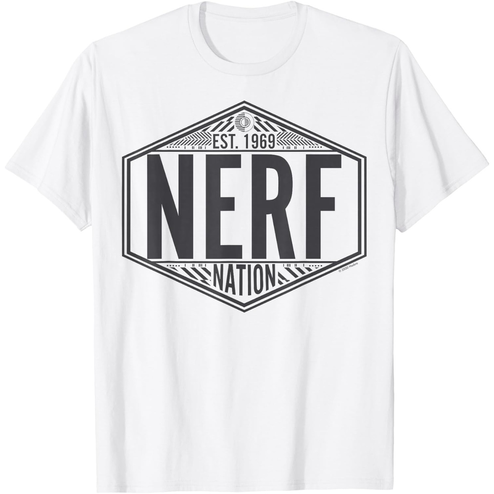 image:imageNerf Nation Est 1969 Neon Badge Logo V2 TShirtWhite