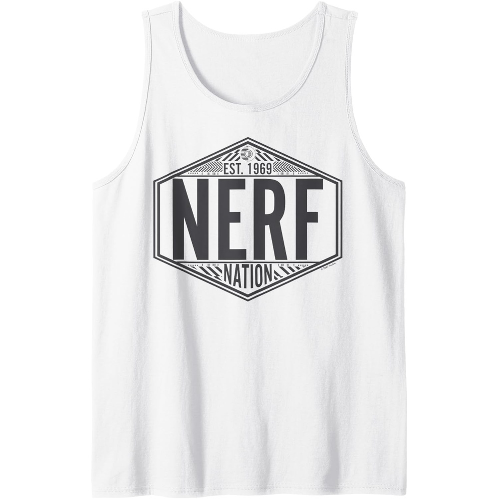 image:imageNerf Nation Est 1969 Neon Badge Logo V2 Tank TopWhite