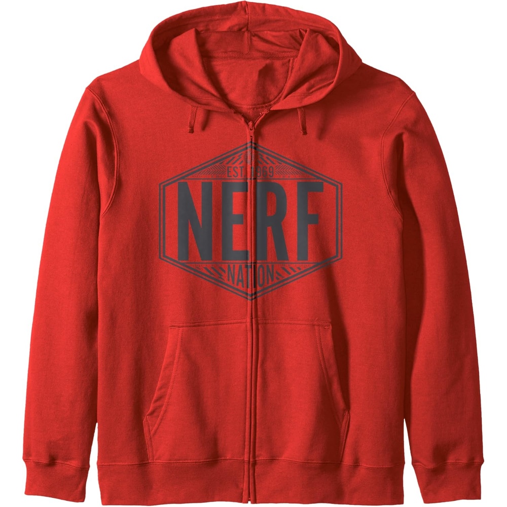 image:imageNerf Nation Est 1969 Neon Badge Logo V2 Zip HoodieRed