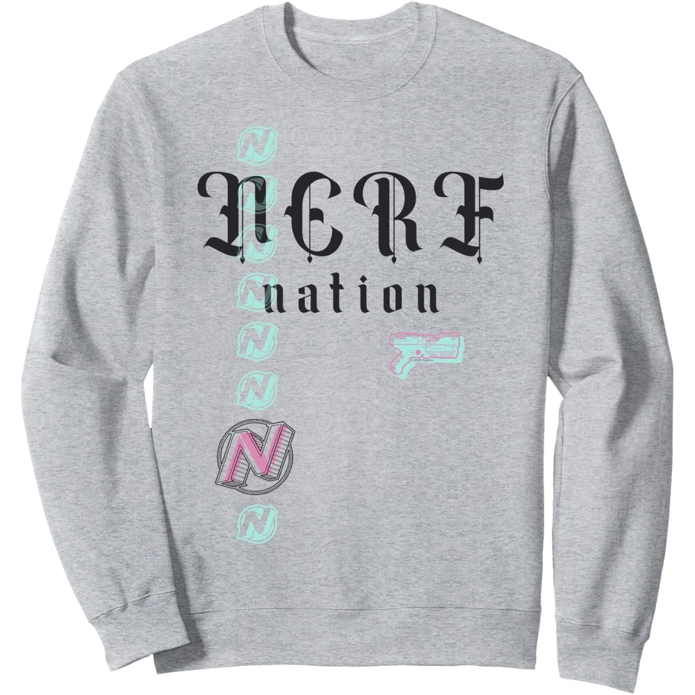 image:imageNerf Nation Logo Stack Blaster SweatshirtHeather Grey