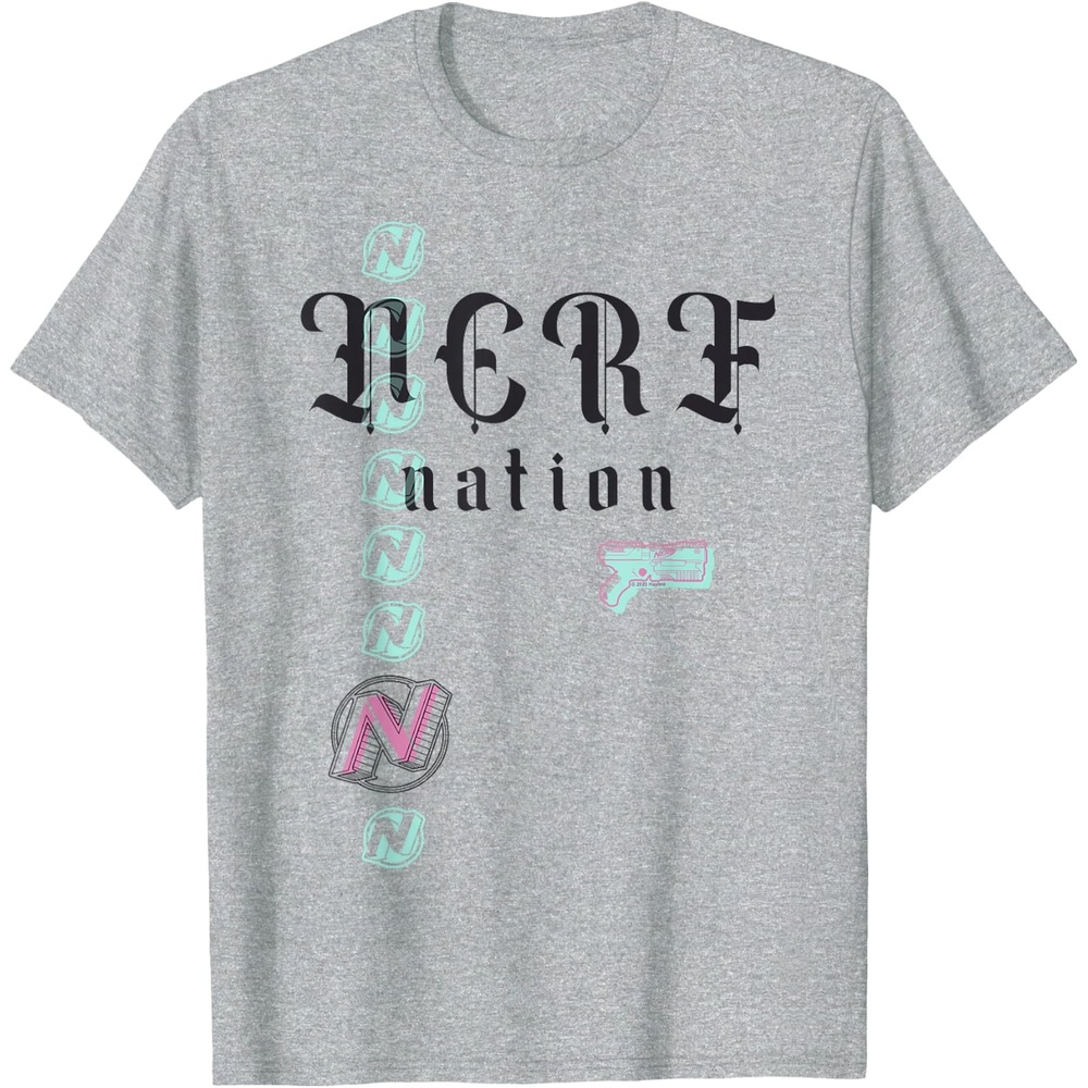 image:imageNerf Nation Logo Stack Blaster TShirtHeather Grey