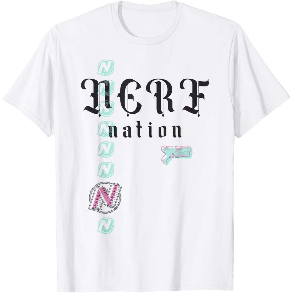 image:imageNerf Nation Logo Stack Blaster TShirtWhite