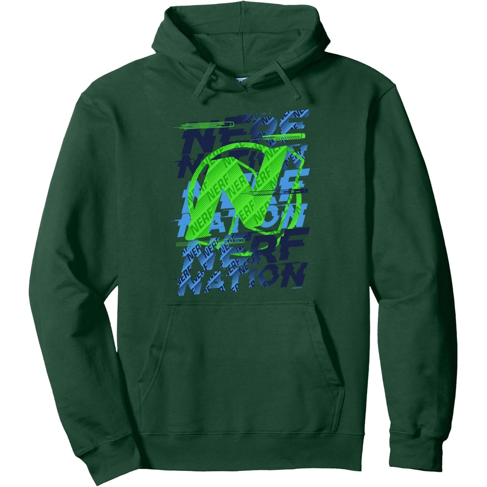 image:imageNerf Nation N Logo Stack Pullover HoodieDark Green