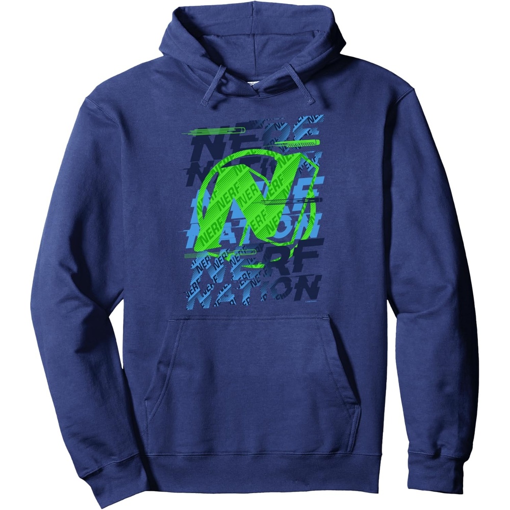 image:imageNerf Nation N Logo Stack Pullover HoodieNavy Blue