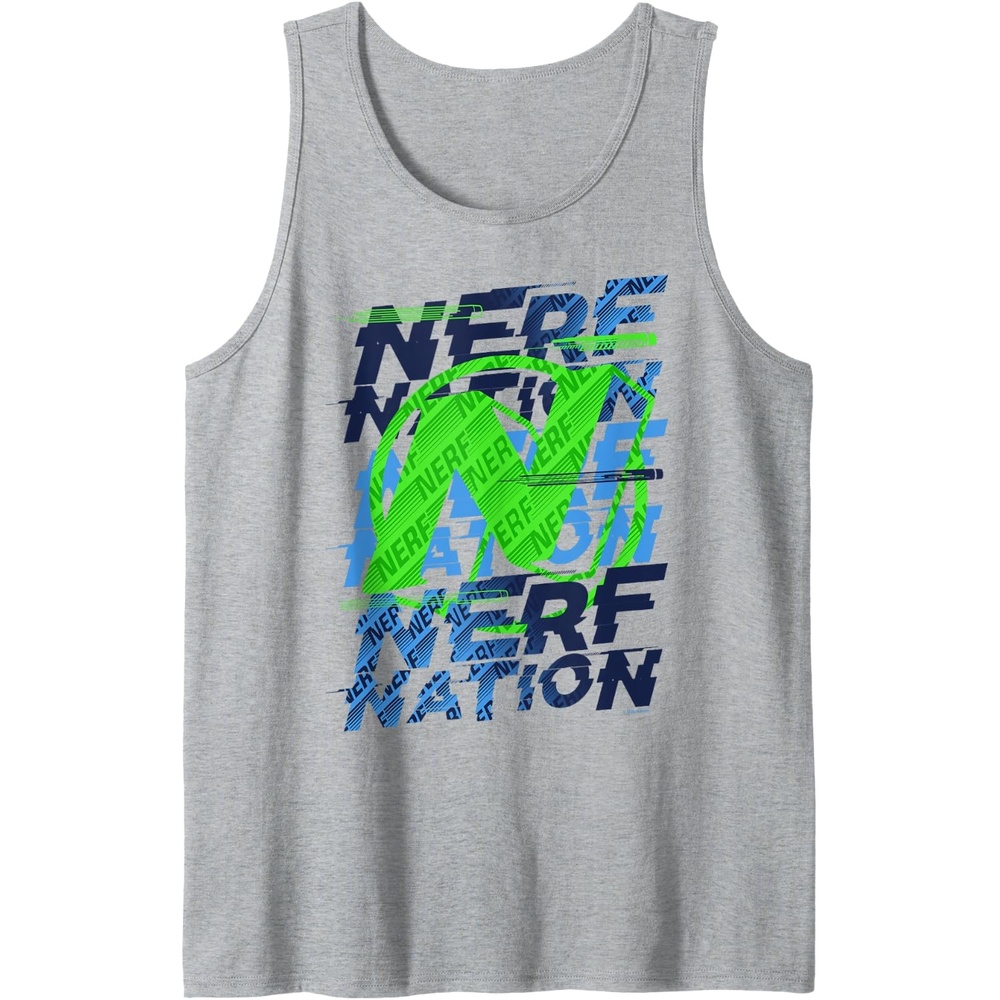 image:imageNerf Nation N Logo Stack Tank TopHeather Grey