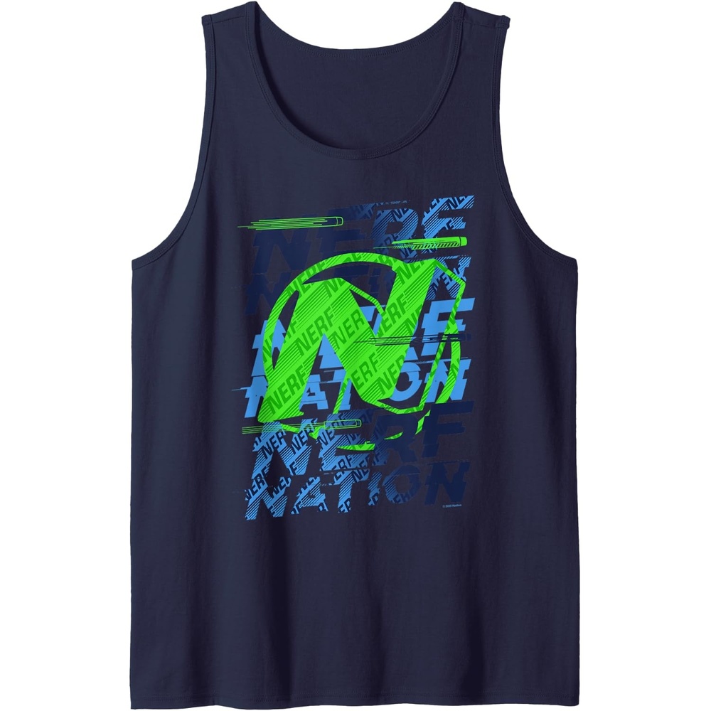 image:imageNerf Nation N Logo Stack Tank TopNavy Blue