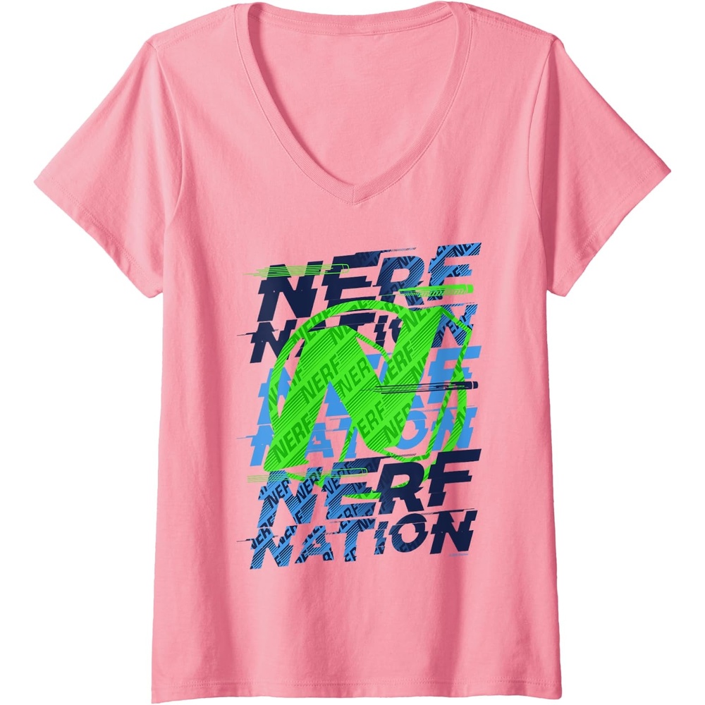 image:imageNerf Nation N Logo Stack VNeck TShirtPink