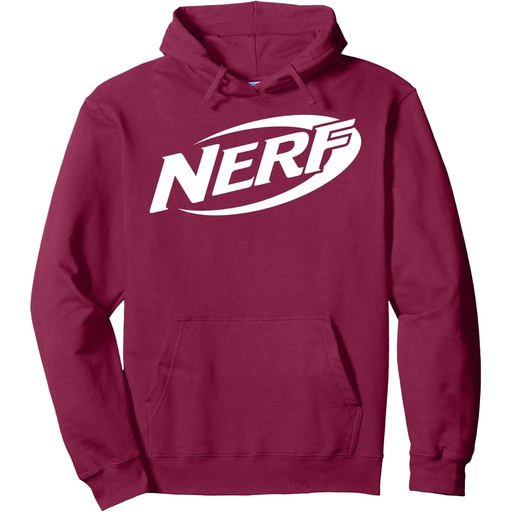 image:imageNerf Simple White Retro Logo Pullover HoodieBurgundy