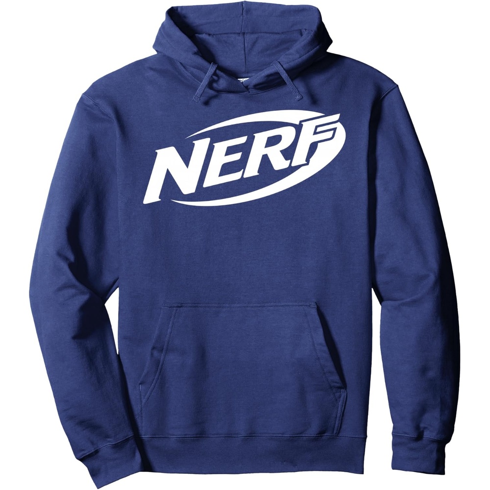image:imageNerf Simple White Retro Logo Pullover HoodieNavy Blue