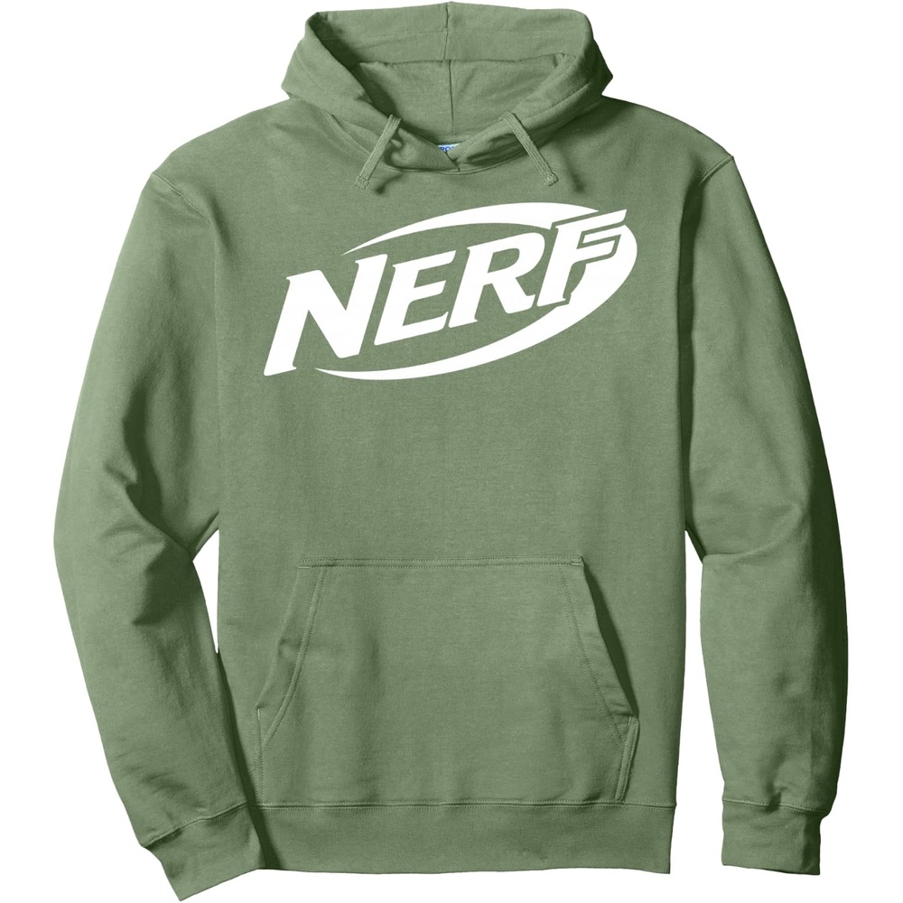 image:imageNerf Simple White Retro Logo Pullover HoodieSage Green