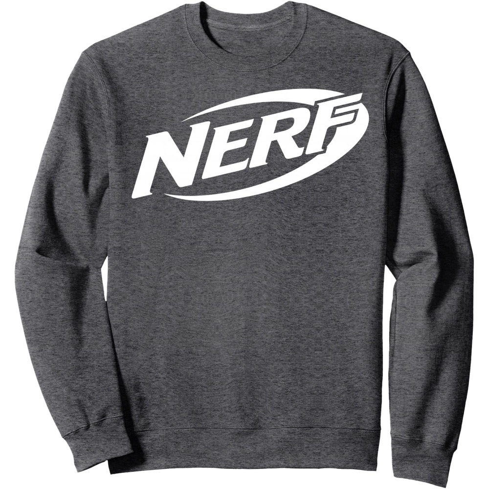 image:imageNerf Simple White Retro Logo SweatshirtDark Heather Grey