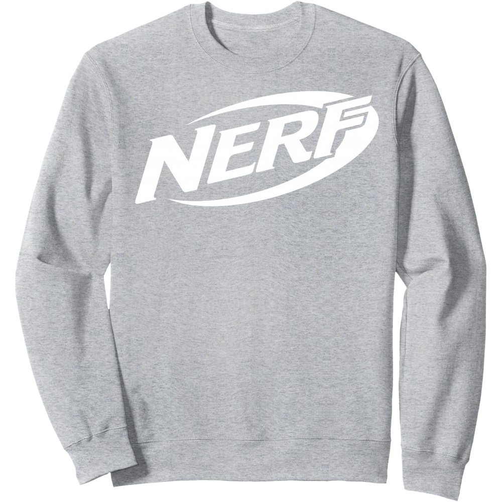 image:imageNerf Simple White Retro Logo SweatshirtHeather Grey