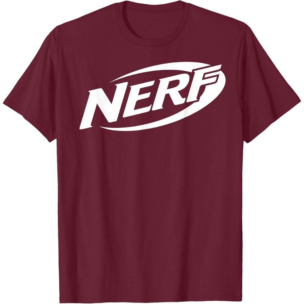 image:imageNerf Simple White Retro Logo TShirtBurgundy