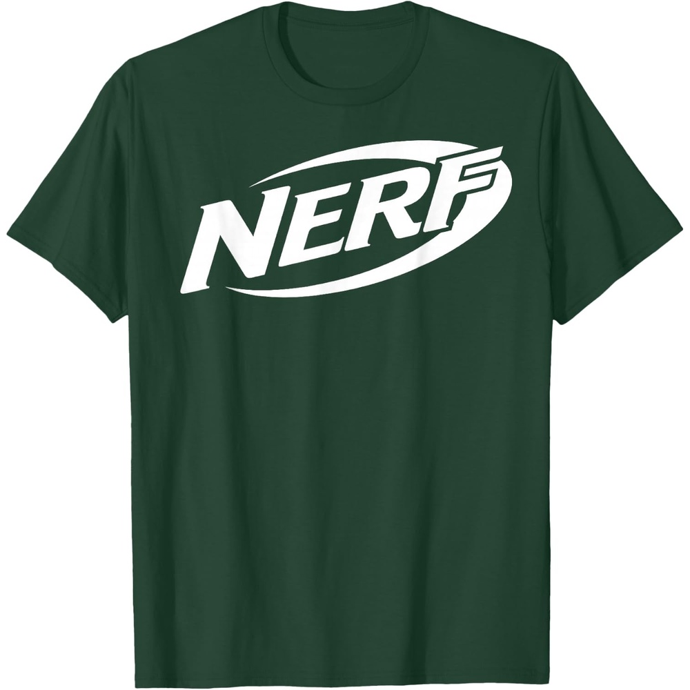 image:imageNerf Simple White Retro Logo TShirtDark Green
