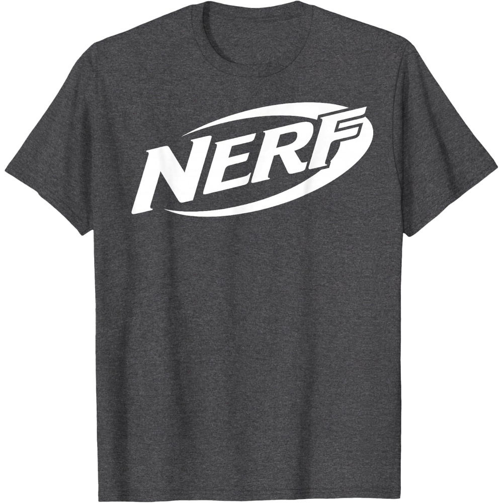 image:imageNerf Simple White Retro Logo TShirtDark Heather Grey