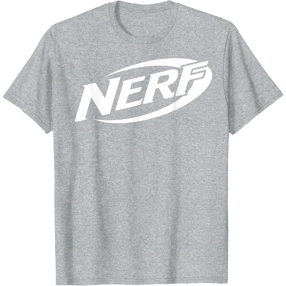 image:imageNerf Simple White Retro Logo TShirtHeather Grey