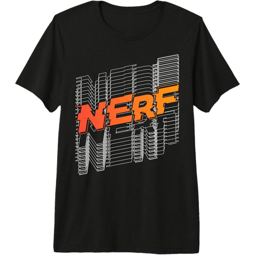 image:imageNerf Stacked Silhouette Retro Nerf Action Logo Premium Triblend TShirtBlack