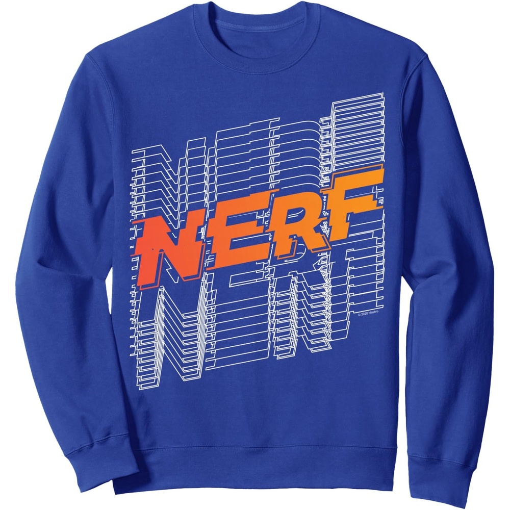 image:imageNerf Stacked Silhouette Retro Nerf Action Logo SweatshirtRoyal Blue