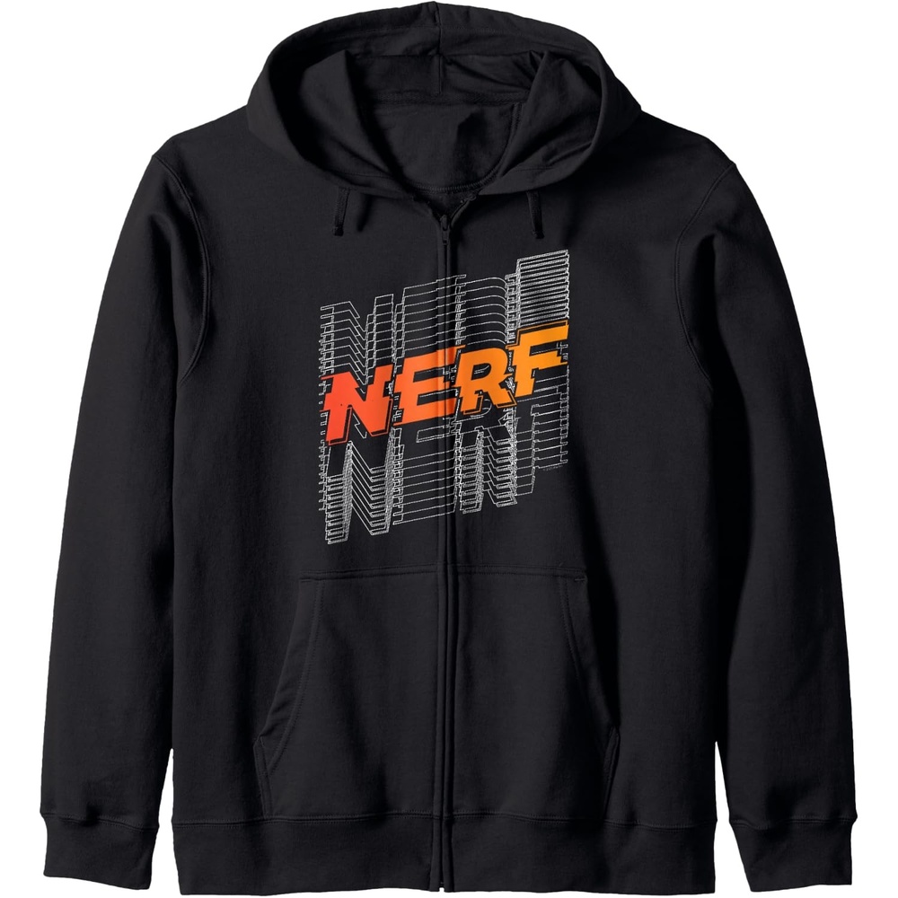 image:imageNerf Stacked Silhouette Retro Nerf Action Logo Zip HoodieBlack