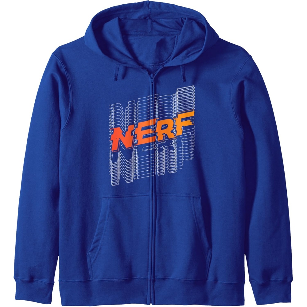 image:imageNerf Stacked Silhouette Retro Nerf Action Logo Zip HoodieRoyal Blue
