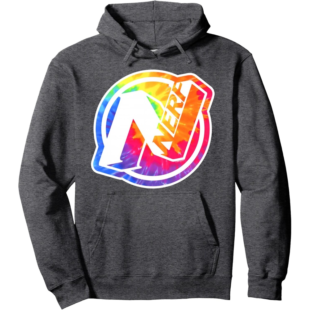image:imageNerf Tie Dye Logo Pullover HoodieDark Heather Grey