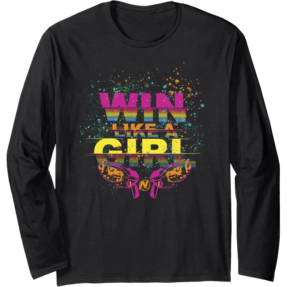 image:imageNerf Win Like A Girl Long Sleeve TShirtBlack
