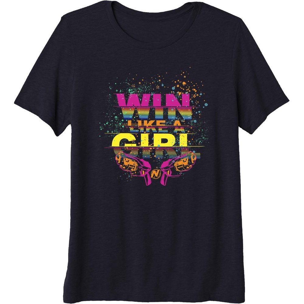 image:imageNerf Win Like A Girl Premium Triblend TShirtNavy Blue