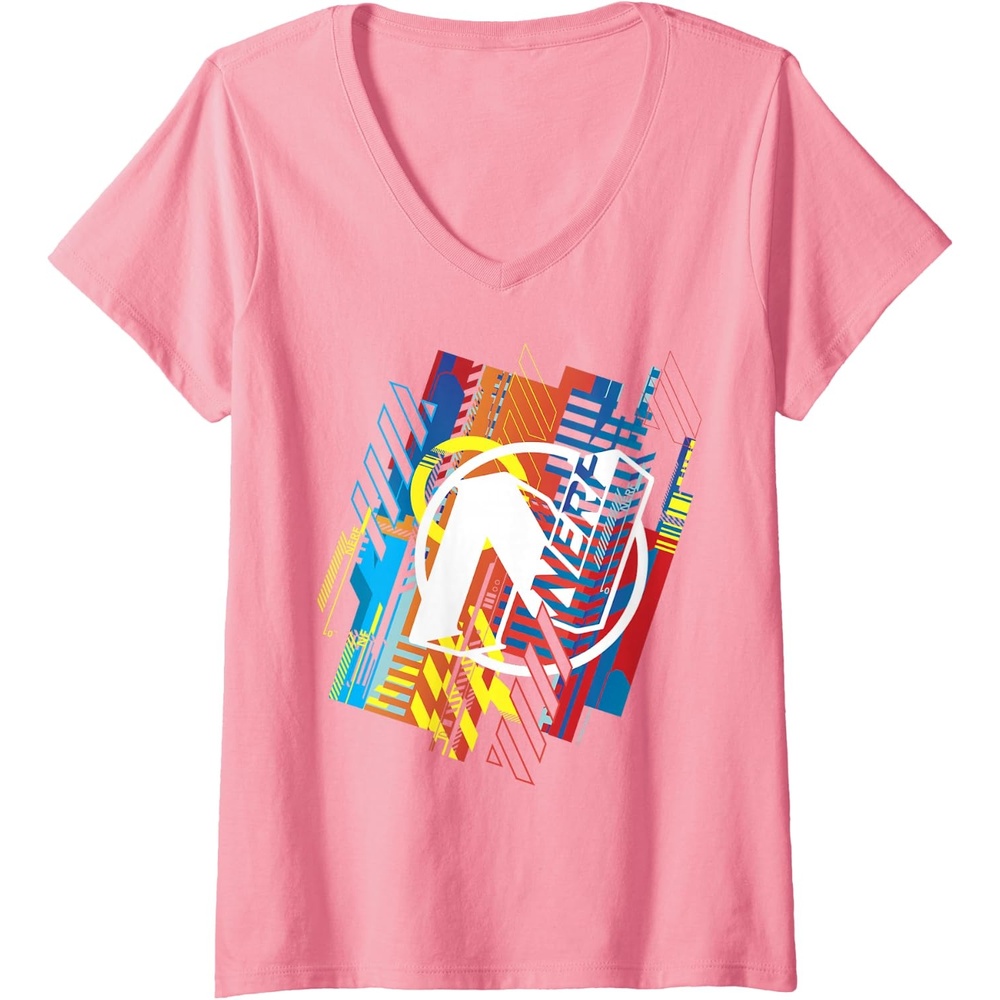 image:imageWomens Nerf N Logo Glitched VNeck TShirtPink