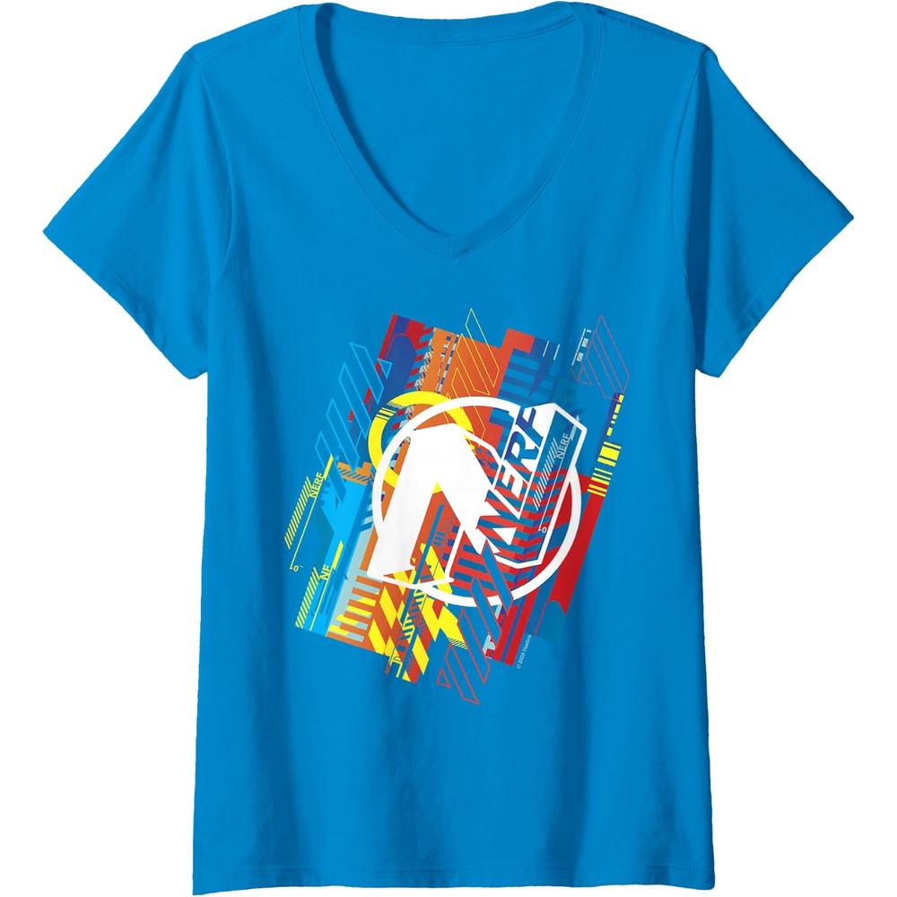 image:imageWomens Nerf N Logo Glitched VNeck TShirtSapphire Blue