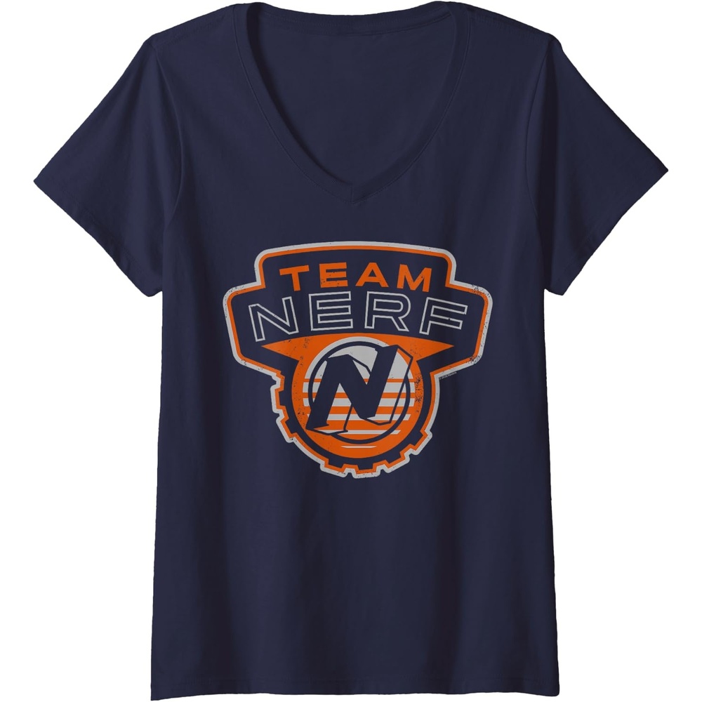 image:imageWomens Nerf Team Nerf Logo VNeck TShirtNavy Blue