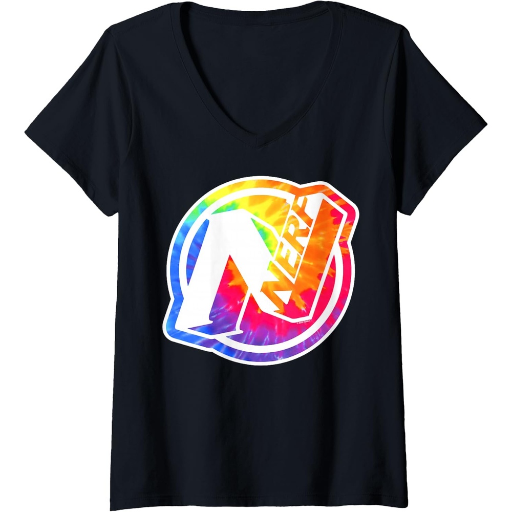 image:imageWomens Nerf Tie Dye Logo VNeck TShirtBlack