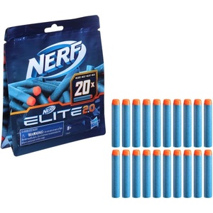 NERF Elite 2.0 20-Dart Refill Pack, 20 Official Nerf Elite 2.0 Foam Darts, Compatible with All Nerf Blasters That Use Elite Darts, Kids Stocking Stuffers(Standard)